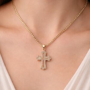 Elegant Gold Cross Pendant Necklace